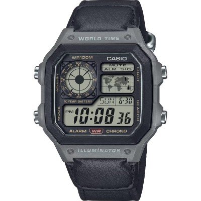 Montre Casio Timeless AE-1200WHUB-8AVEF World Time - Utility Color
