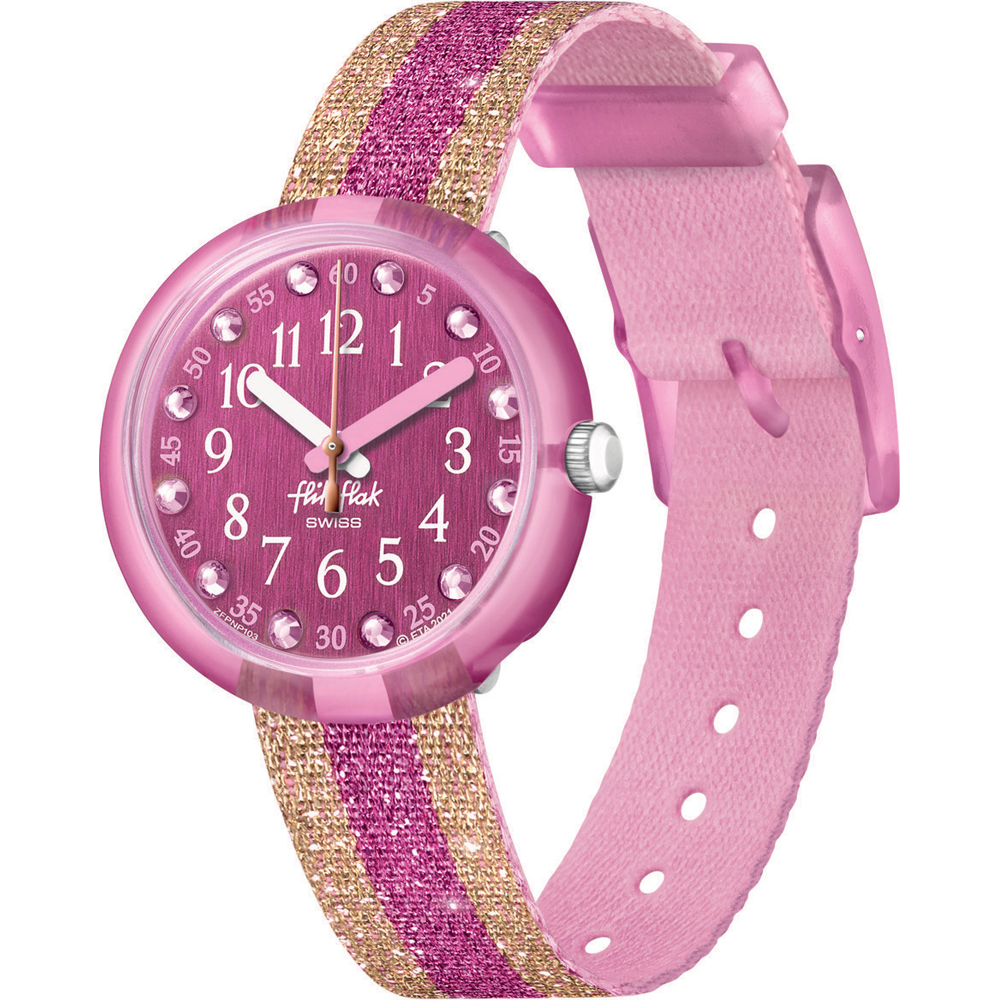 Montre Flik Flak 5+ Power Time FPNP105 Shine In Pink