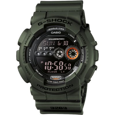 Montre G-Shock Classic Style GD-100MS-3 World Time - Military Stealth