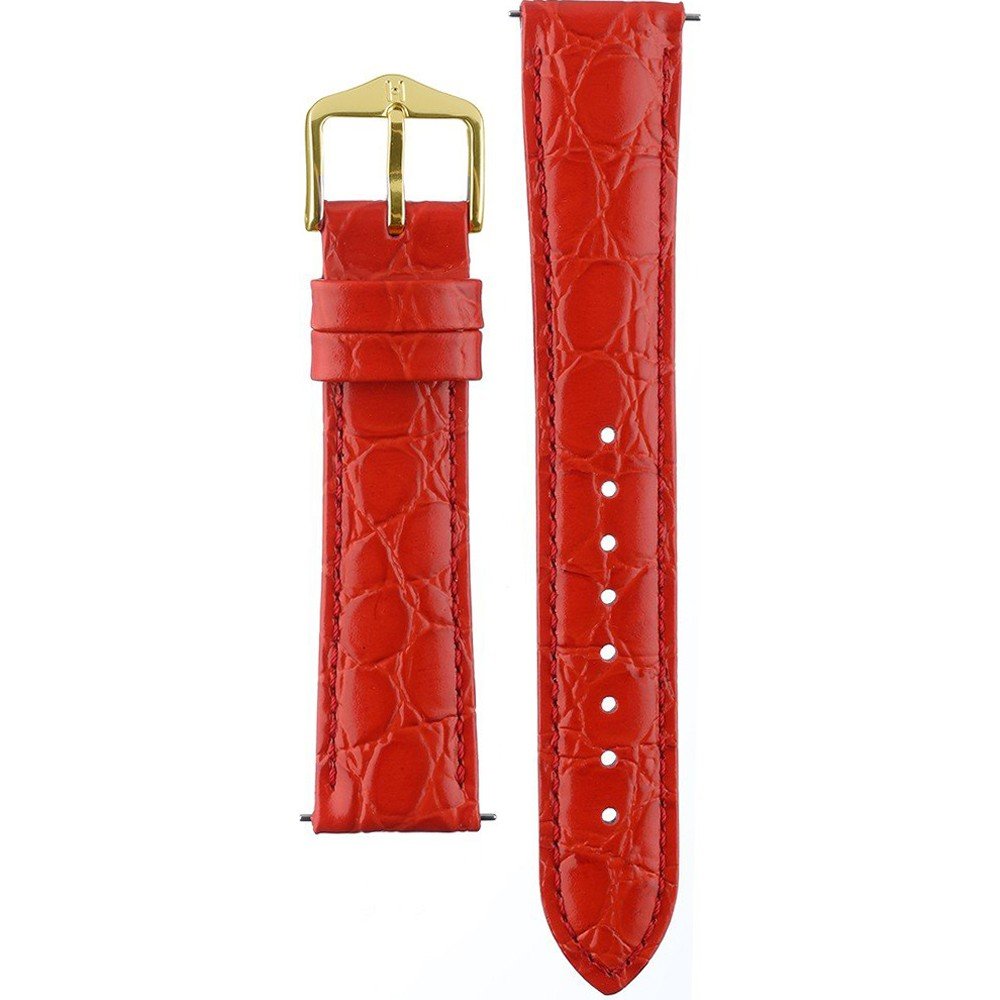 Bracelet Montre Cuir Grainé Croco Rouge – 18mm, Dégagement Rapide, Neuf Avec étiquette