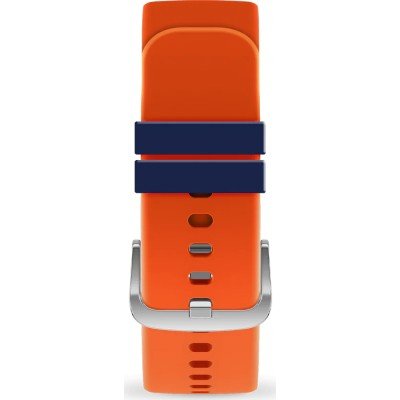 Bracelet De Montre En Silicone Orange - Largeur 18 Mm - Boucle Déployante Acier Inoxydable - Pour Plongée Et Sport