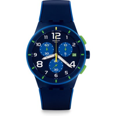 Montre Swatch New Chrono Plastic SUSN409 Bleu Sur Bleu
