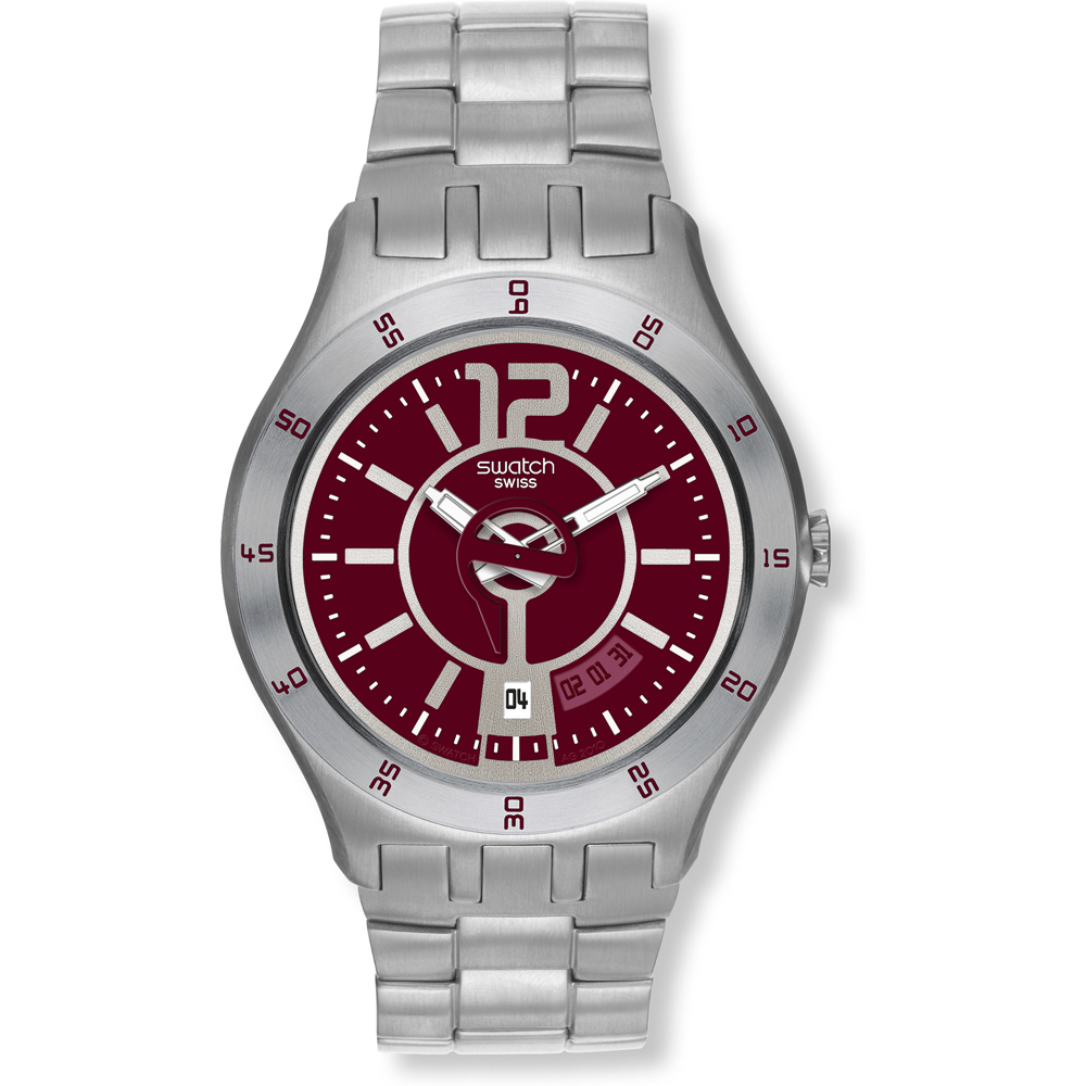 Swatch Watch New Irony Big In A Burgundy Mode YTS405G