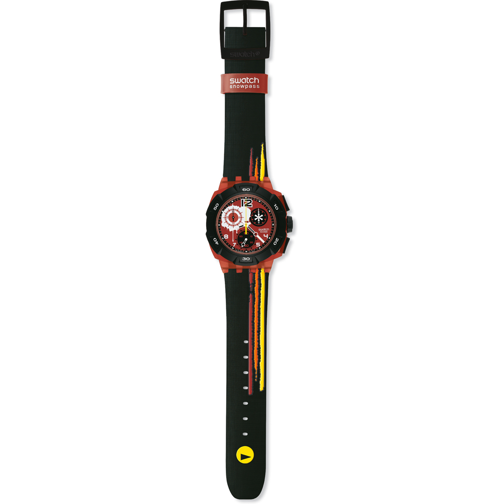 Montre Swatch Chrono Plastic SUKR100 Reddish Black