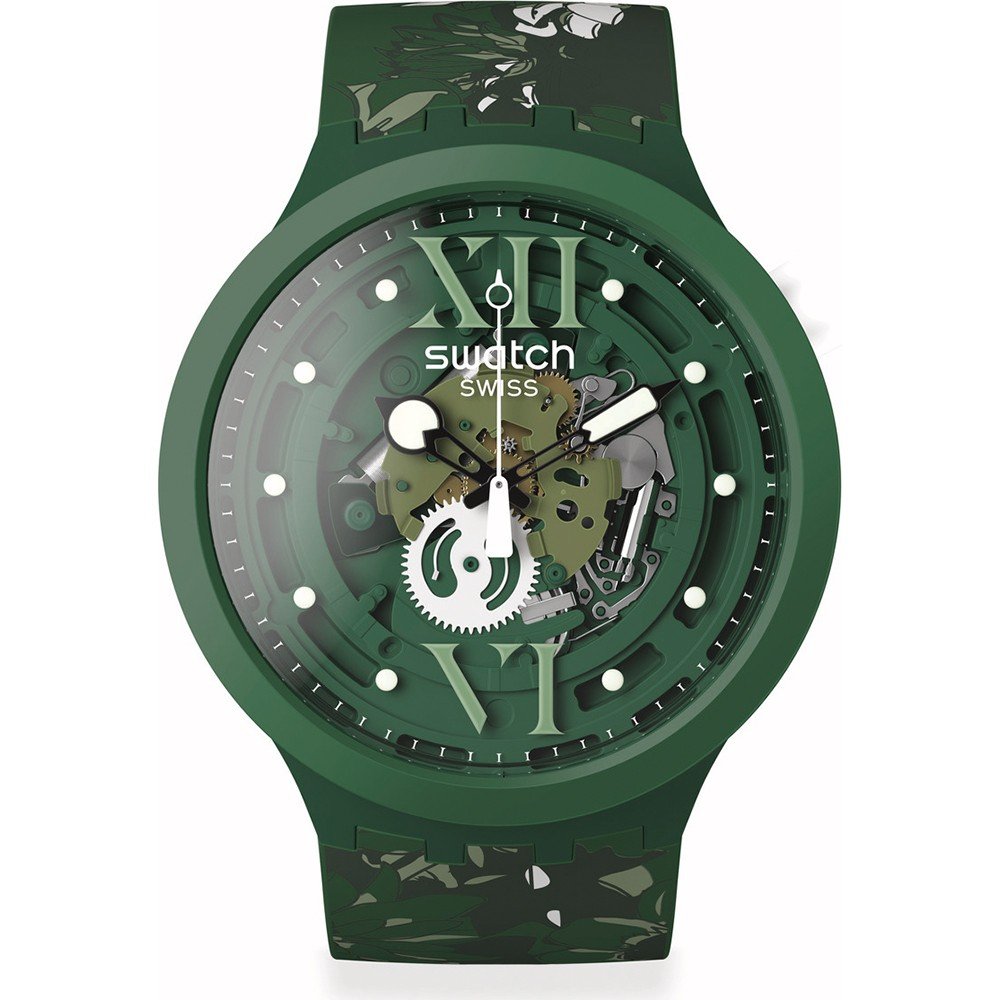 Montre Swatch Big Bold SB05G104 Camoflower Green
