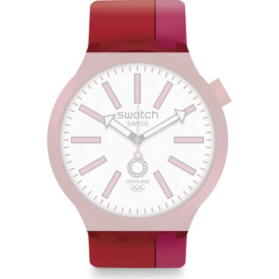 Bracelet Swatch Plastic - BigBold - SB0/SO27 ASO27Z101 SO27Z101 Bb Kurenai Red