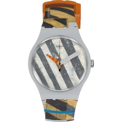 Montre Swatch Originals Large (41mm) SO32Z100 Crossing over Yellow and Black Lines