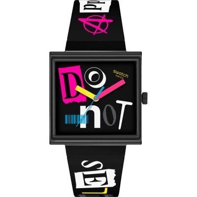 Montre Swatch What If - Square SO34B100 Pierced Edge