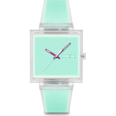 Montre Swatch What If - Square SO38K702 What If... Jelly see thru mint?