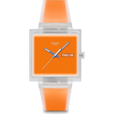 Montre Swatch What If - Square SO38K704 What If... Jelly see thru orange?