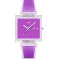 Montre Swatch What If - Square SO38K705 What If... Jelly see thru magenta?