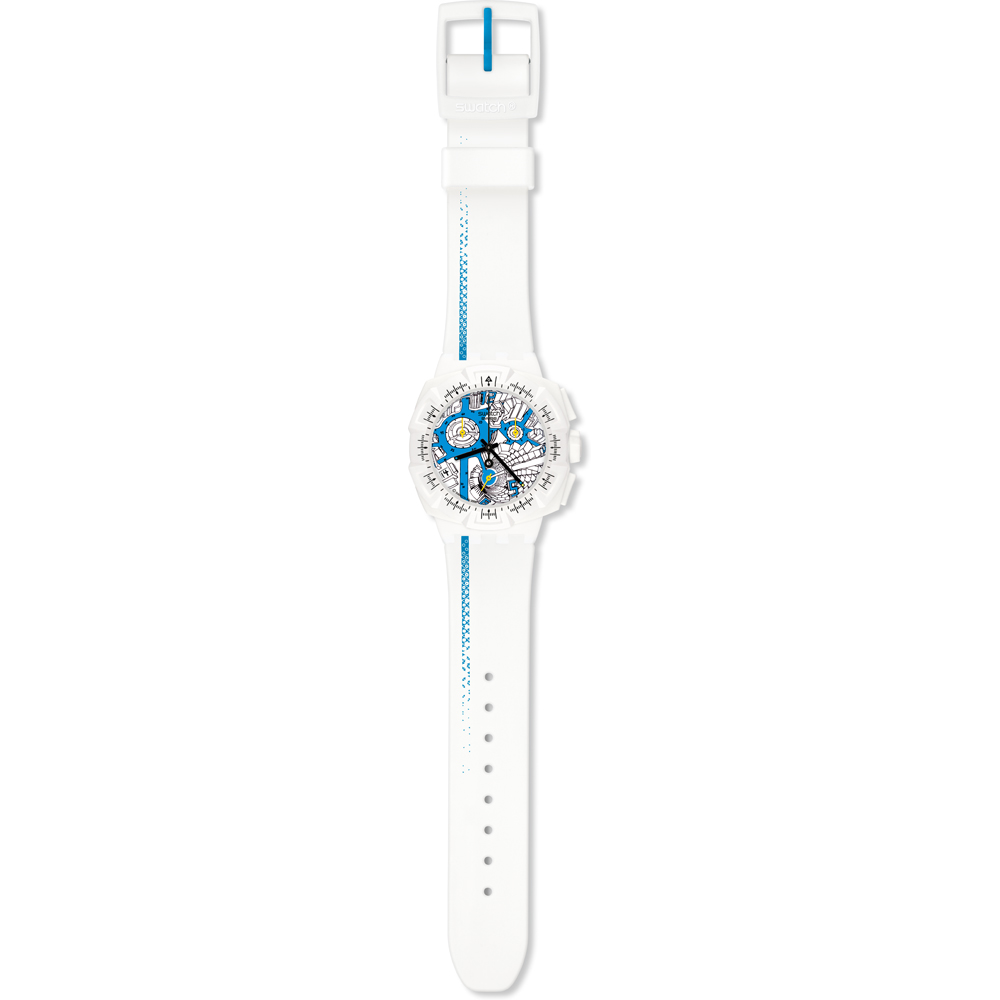 Montre Swatch Chrono Plastic SUIW412 Street Map Azure