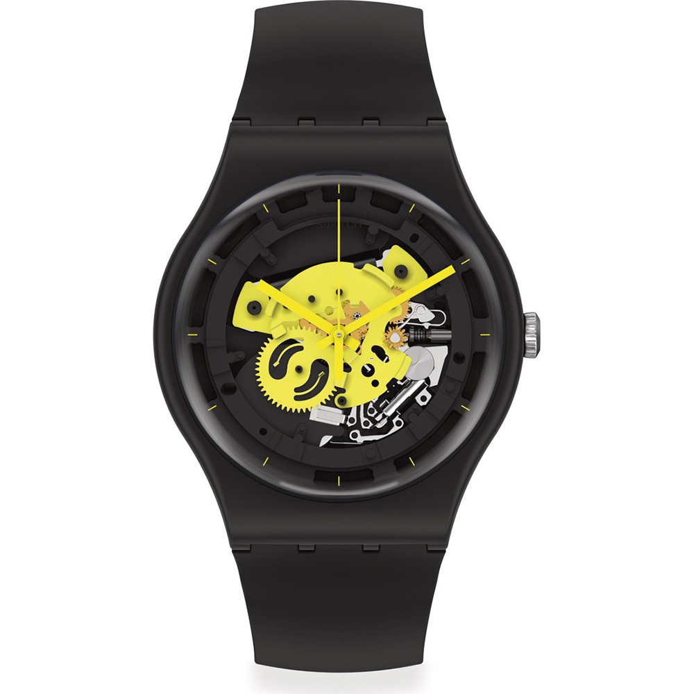 Montre Swatch NewGent SO32B111 Time to yellow big