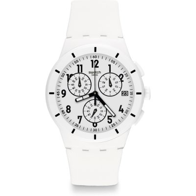 Montre Swatch New Chrono Plastic SUSW402 Twice Again White
