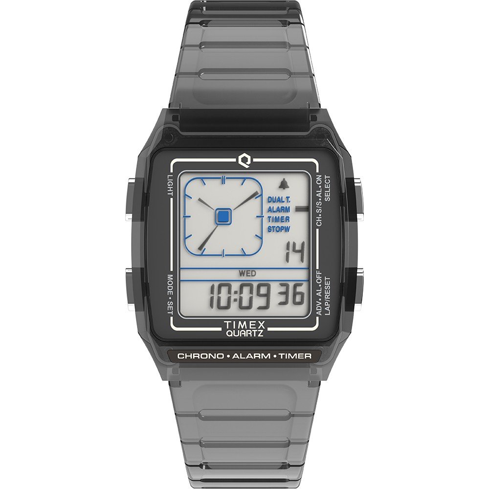 Timex TW2Y20000 Montre Numérique Homme – Édition Limitée Peanuts – Bracelet Acier Inoxydable, Chrono Et Alarme